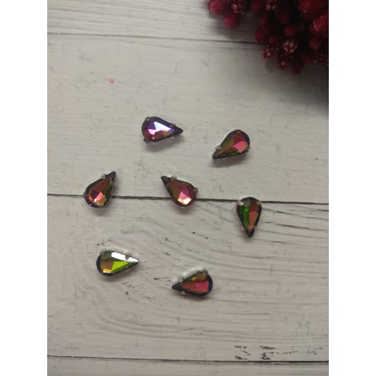 Стразы пришивные 13 мм "Капелька" , хамелеон,  цена за 1 шт